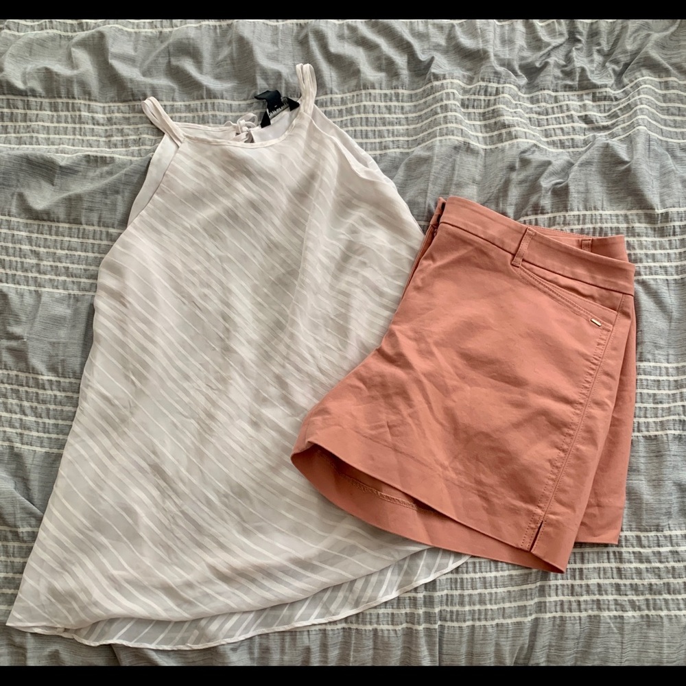 White High Neck Flowy Top